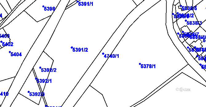 Parcela st. 4740/1 v KÚ Varnsdorf, Katastrální mapa