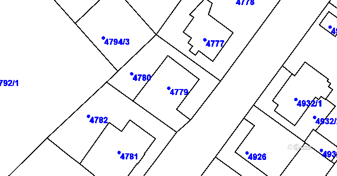 Parcela st. 4779 v KÚ Varnsdorf, Katastrální mapa