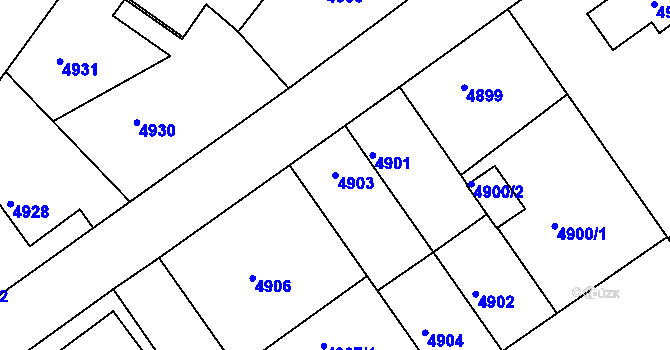 Parcela st. 4903 v KÚ Varnsdorf, Katastrální mapa