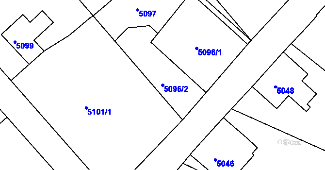 Parcela st. 5096/2 v KÚ Varnsdorf, Katastrální mapa
