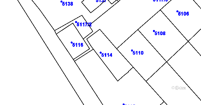 Parcela st. 5114 v KÚ Varnsdorf, Katastrální mapa