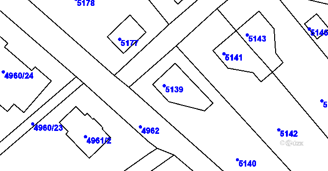 Parcela st. 5139 v KÚ Varnsdorf, Katastrální mapa