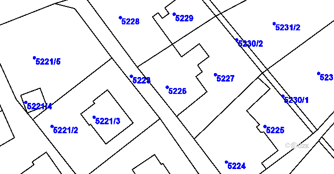 Parcela st. 5226 v KÚ Varnsdorf, Katastrální mapa
