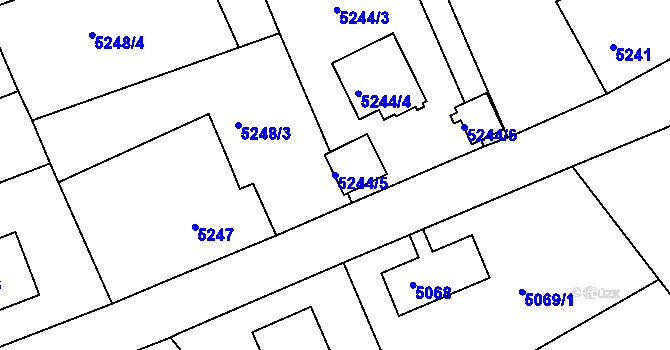 Parcela st. 5244/5 v KÚ Varnsdorf, Katastrální mapa