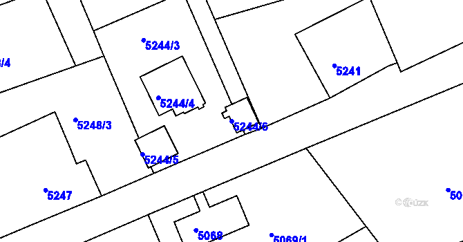 Parcela st. 5244/6 v KÚ Varnsdorf, Katastrální mapa