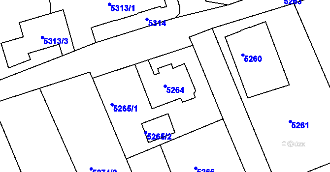Parcela st. 5264 v KÚ Varnsdorf, Katastrální mapa