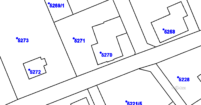 Parcela st. 5270 v KÚ Varnsdorf, Katastrální mapa