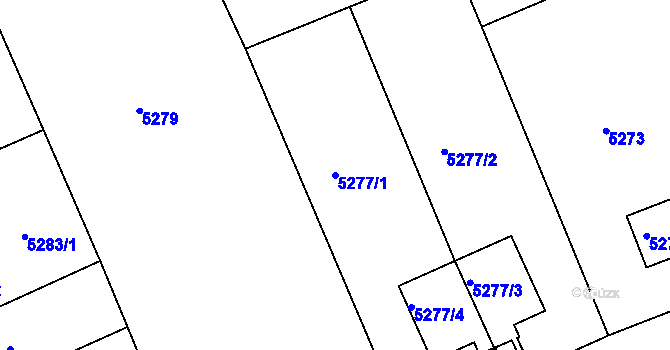 Parcela st. 5277/1 v KÚ Varnsdorf, Katastrální mapa