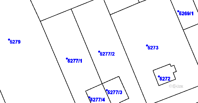 Parcela st. 5277/2 v KÚ Varnsdorf, Katastrální mapa