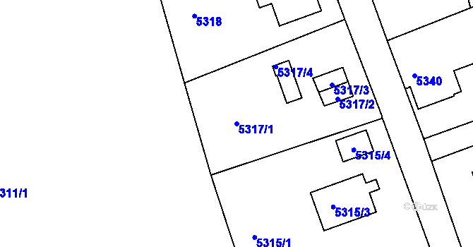 Parcela st. 5317/1 v KÚ Varnsdorf, Katastrální mapa