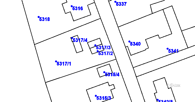 Parcela st. 5317/2 v KÚ Varnsdorf, Katastrální mapa