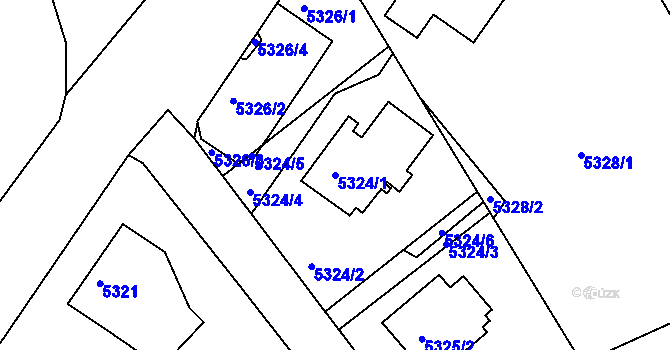 Parcela st. 5324/1 v KÚ Varnsdorf, Katastrální mapa