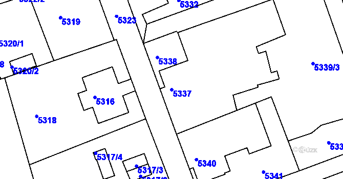 Parcela st. 5337 v KÚ Varnsdorf, Katastrální mapa