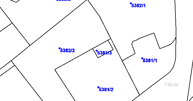 Parcela st. 5381/3 v KÚ Varnsdorf, Katastrální mapa