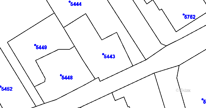 Parcela st. 5443 v KÚ Varnsdorf, Katastrální mapa