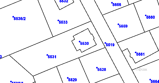 Parcela st. 5530 v KÚ Varnsdorf, Katastrální mapa