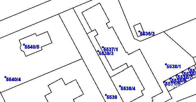 Parcela st. 5538/3 v KÚ Varnsdorf, Katastrální mapa