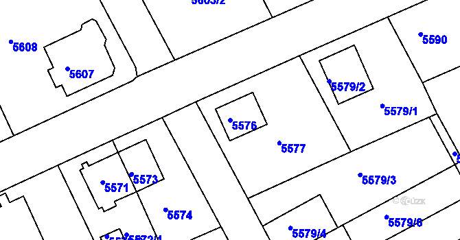 Parcela st. 5576 v KÚ Varnsdorf, Katastrální mapa