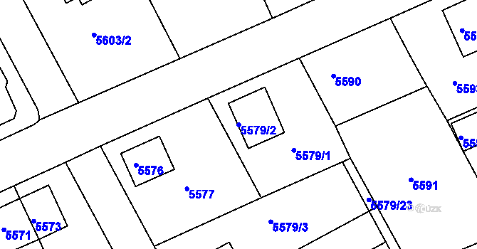 Parcela st. 5579/2 v KÚ Varnsdorf, Katastrální mapa