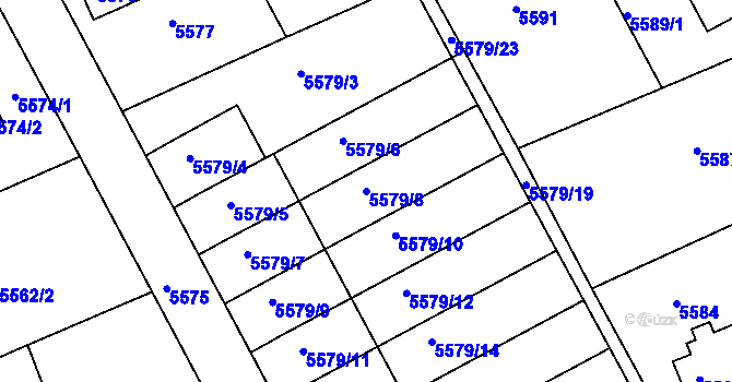 Parcela st. 5579/8 v KÚ Varnsdorf, Katastrální mapa