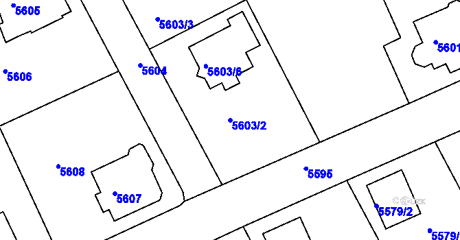 Parcela st. 5603/2 v KÚ Varnsdorf, Katastrální mapa