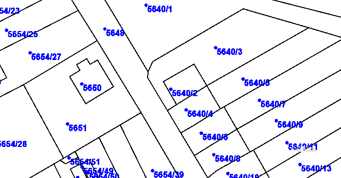 Parcela st. 5640/2 v KÚ Varnsdorf, Katastrální mapa
