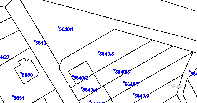 Parcela st. 5640/3 v KÚ Varnsdorf, Katastrální mapa