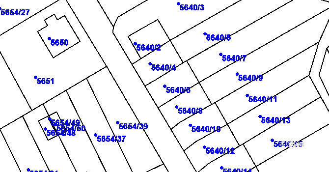 Parcela st. 5640/6 v KÚ Varnsdorf, Katastrální mapa