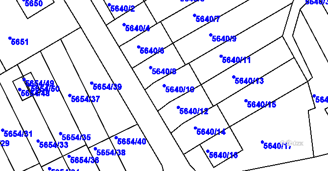 Parcela st. 5640/10 v KÚ Varnsdorf, Katastrální mapa