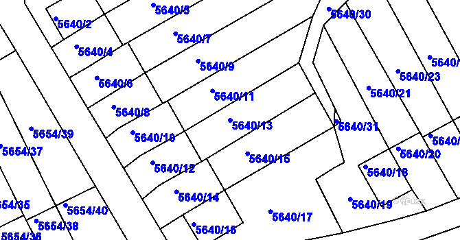 Parcela st. 5640/13 v KÚ Varnsdorf, Katastrální mapa