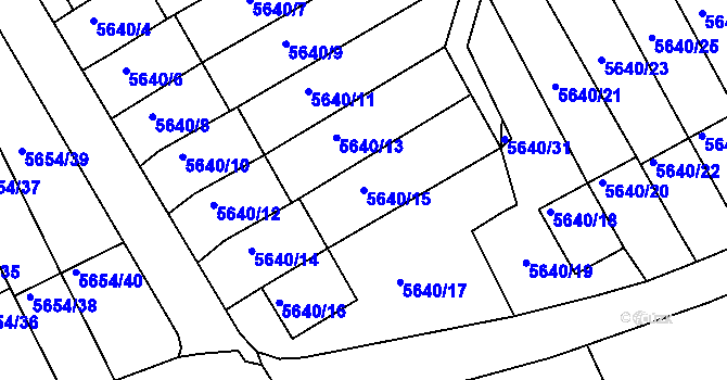 Parcela st. 5640/15 v KÚ Varnsdorf, Katastrální mapa