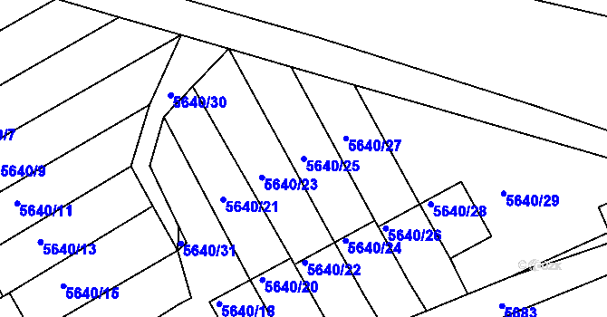 Parcela st. 5640/25 v KÚ Varnsdorf, Katastrální mapa