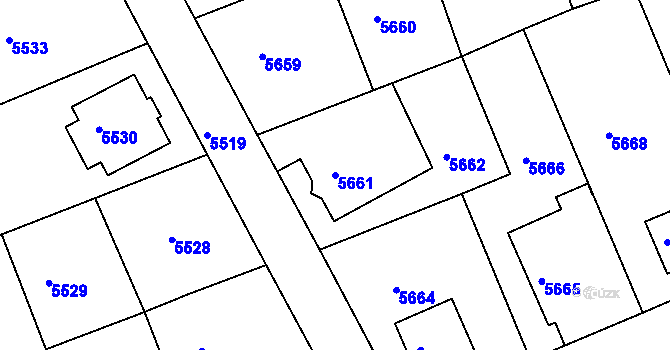 Parcela st. 5661 v KÚ Varnsdorf, Katastrální mapa