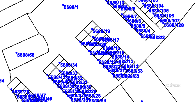 Parcela st. 5688/24 v KÚ Varnsdorf, Katastrální mapa