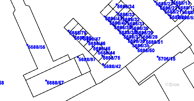 Parcela st. 5688/44 v KÚ Varnsdorf, Katastrální mapa