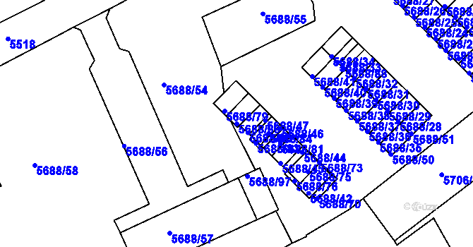 Parcela st. 5688/86 v KÚ Varnsdorf, Katastrální mapa