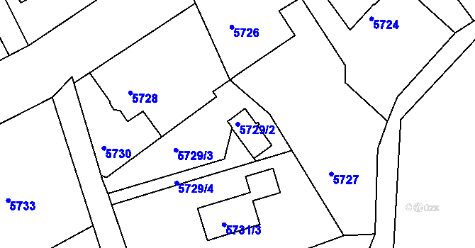Parcela st. 5729/2 v KÚ Varnsdorf, Katastrální mapa