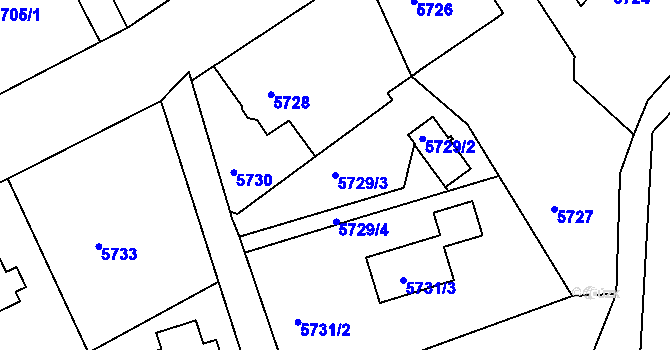 Parcela st. 5729/3 v KÚ Varnsdorf, Katastrální mapa