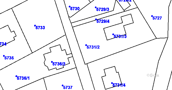 Parcela st. 5731/2 v KÚ Varnsdorf, Katastrální mapa