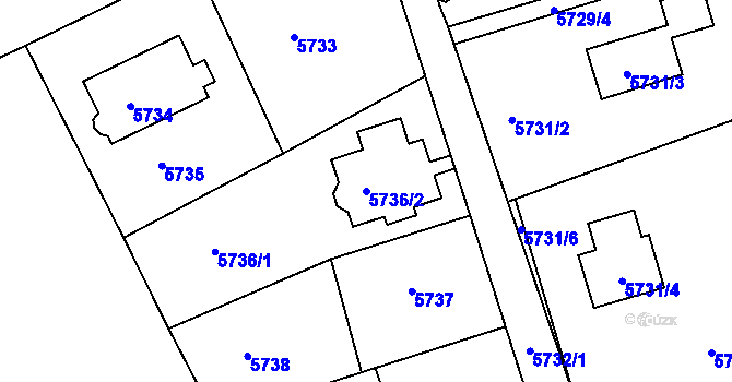 Parcela st. 5736/2 v KÚ Varnsdorf, Katastrální mapa