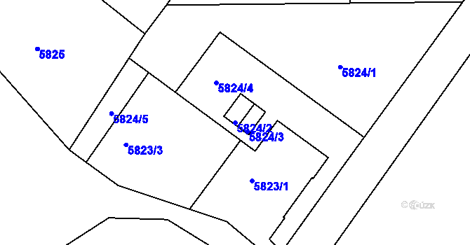 Parcela st. 5824/2 v KÚ Varnsdorf, Katastrální mapa