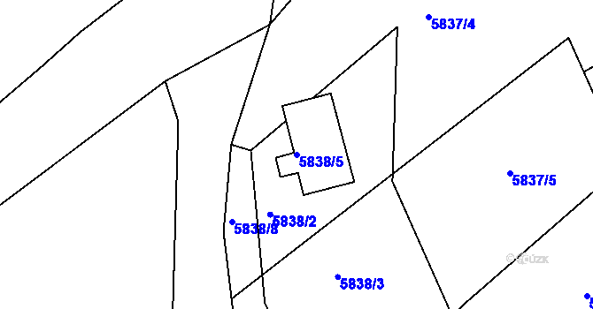 Parcela st. 5838/5 v KÚ Varnsdorf, Katastrální mapa