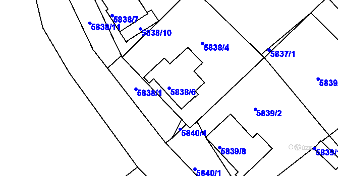 Parcela st. 5838/6 v KÚ Varnsdorf, Katastrální mapa