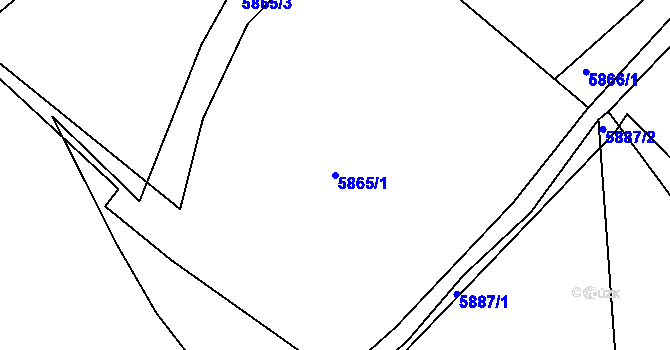 Parcela st. 5865/1 v KÚ Varnsdorf, Katastrální mapa