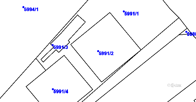 Parcela st. 5991/2 v KÚ Varnsdorf, Katastrální mapa