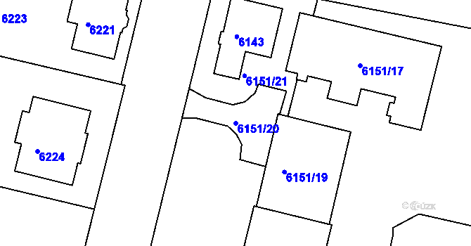 Parcela st. 6151/20 v KÚ Varnsdorf, Katastrální mapa