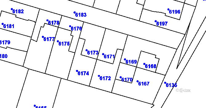 Parcela st. 6171 v KÚ Varnsdorf, Katastrální mapa