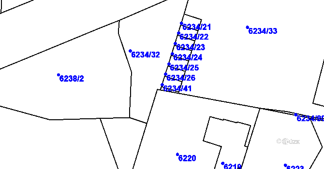 Parcela st. 6234/41 v KÚ Varnsdorf, Katastrální mapa