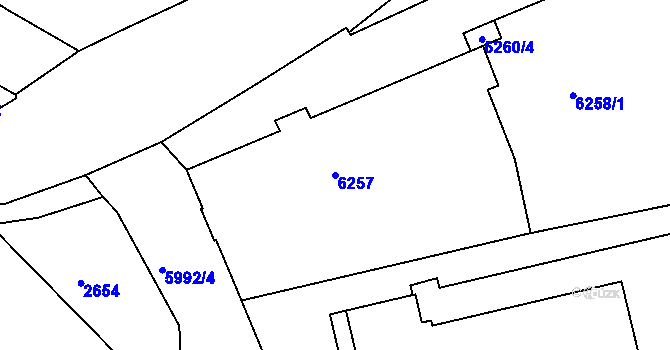 Parcela st. 6257 v KÚ Varnsdorf, Katastrální mapa