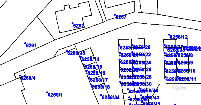 Parcela st. 6258/13 v KÚ Varnsdorf, Katastrální mapa